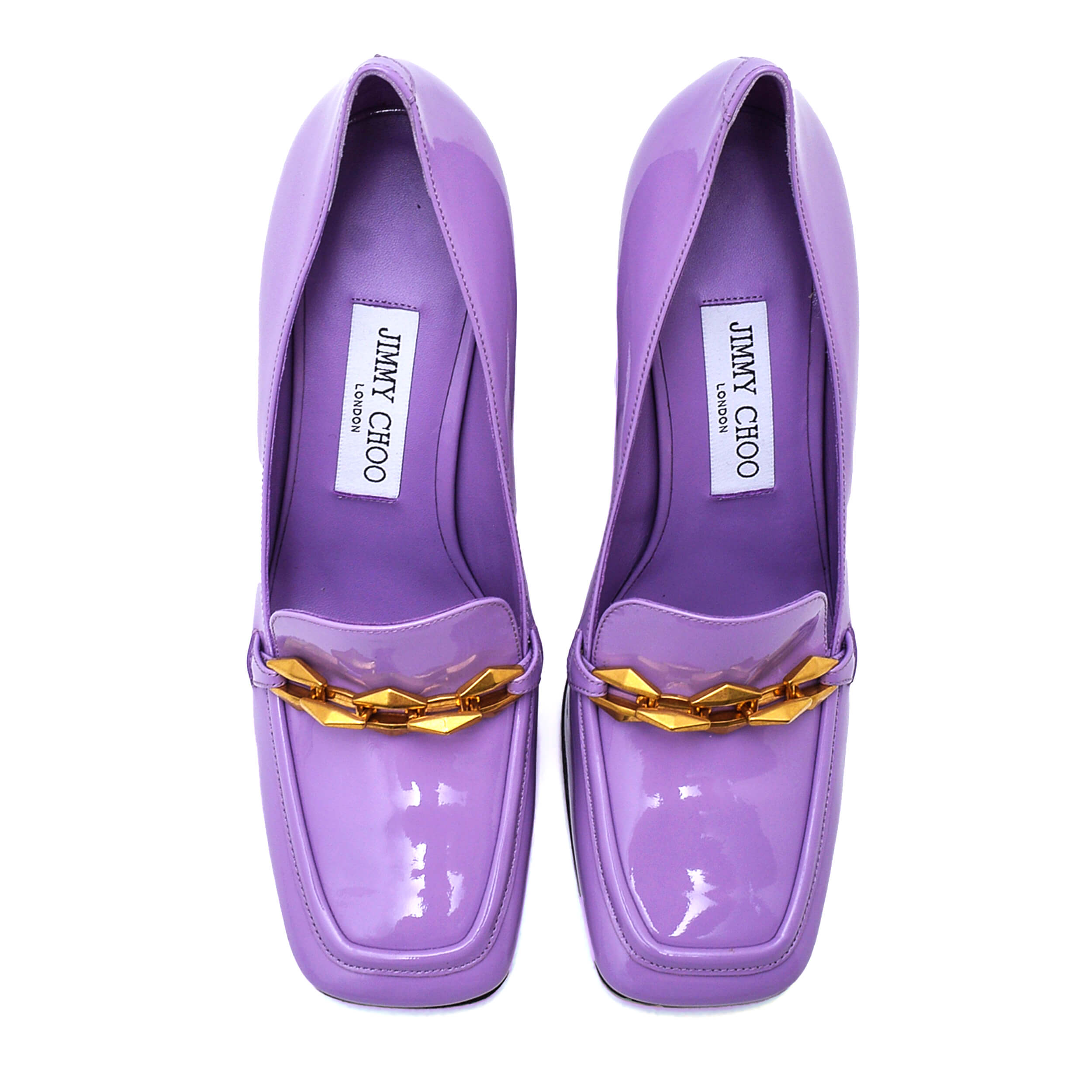 Jimmy Choo - Lilac Patent Leather Diamond Tilda 85MM Pumps / 38 